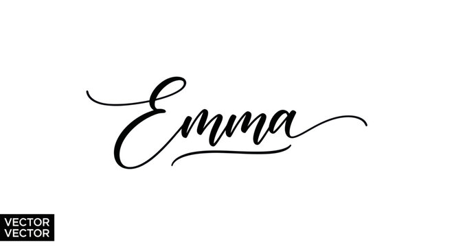 Emma Name Calligraphy Script Font - Elegant Hand Lettering Design