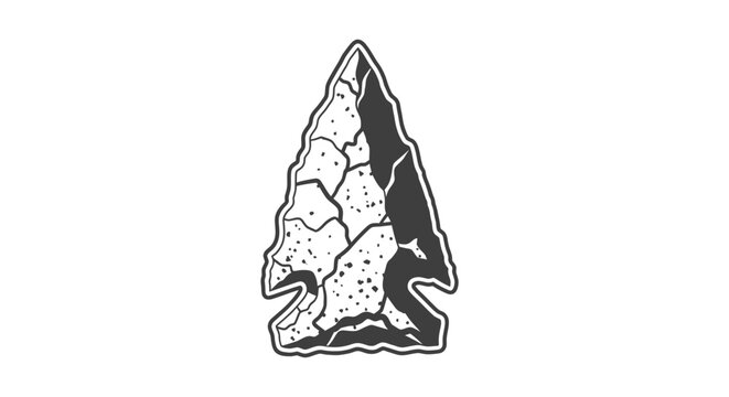 Vintage Flint Arrowhead Illustration - Ancient Stone Tool