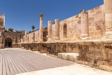 Fototapeta premium Ruins of the Roman Theatre in Amman, Jordan