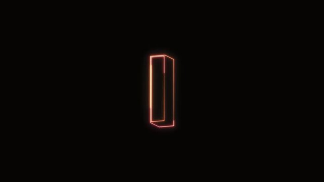  Alphabet l Neon Text Seamless Loop 4K with Black Background Animated Promotional Typography for Video Editing