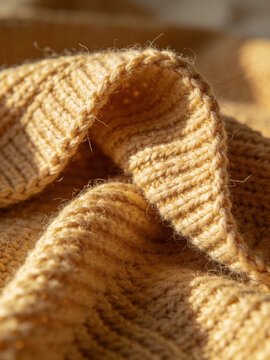 Yellow knitted wool fabric