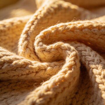 Yellow knitted wool fabric