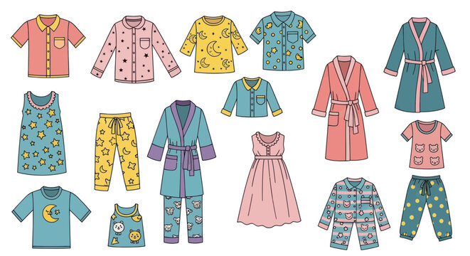 Children's Sleepwear Collection: Pajamas, Nightgowns, Robes with Fun Prints