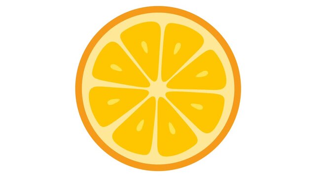 Orange Slice Rotation Loop Animation