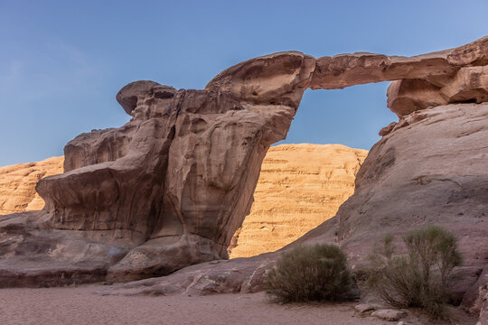Um Fruth rock bridge in Wadi Rum desert, Jordan