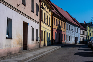 Fototapeta premium colourful houses on a small-town street