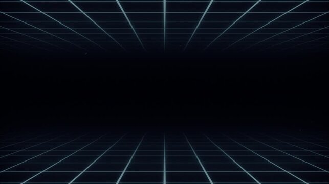 Futuristic Cyberpunk Perspective Grid Background with Dark Aesthetic