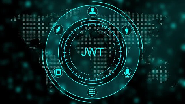 JWT Web Token jwt technology concept with on a dark background json web token coding programming