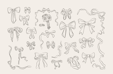 Obraz premium Bow Wedding Set Sketch