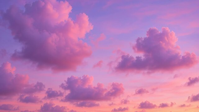 Dreamscape Clouds: A mesmerizing display of fluffy clouds painted in soft hues of pink and purple, creating a sense of serenity and wonder.