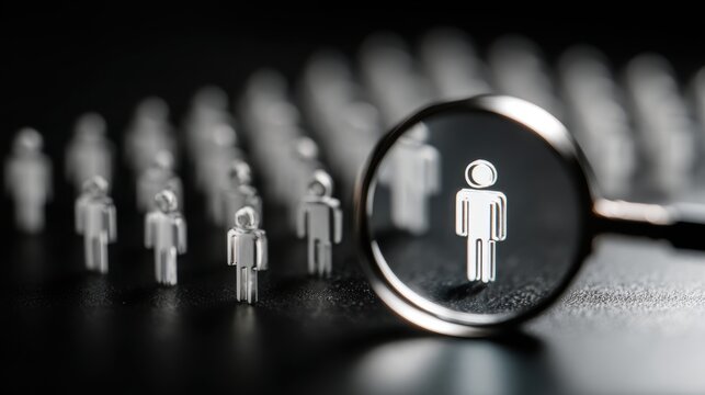 HRM or Human Resource Management, manager icon which is among staff icons for human development recruitment leadership and customer target, resume, interview. generate by AI