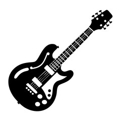Fototapeta premium electric guitar silhouette icon illustration for music string instrument and modern performance design