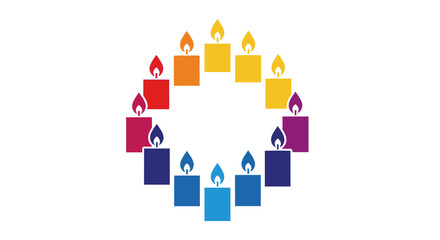 Naklejka premium Colorful Candles in a Circle Formation.