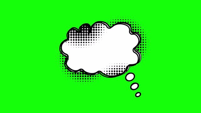 Speech bubble thought bubble comic pop art green screen cartoon