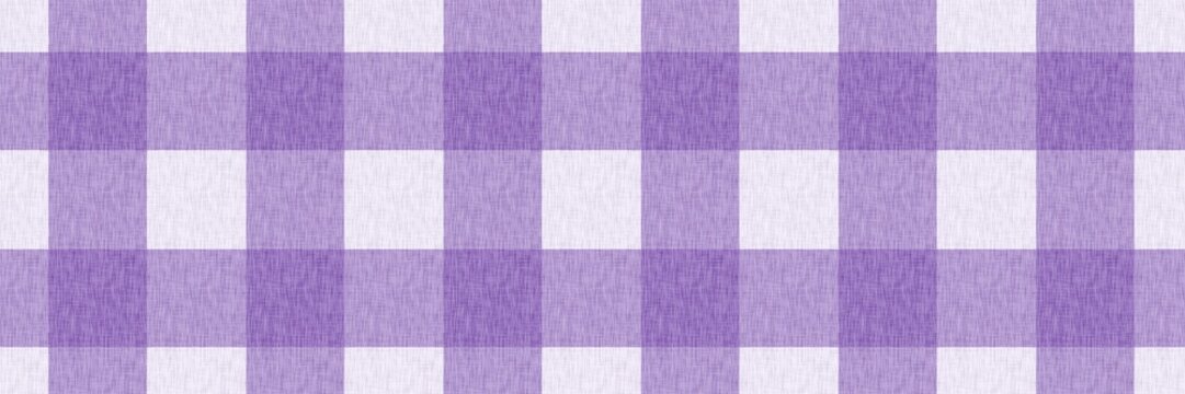 Purple gingham fabric pattern background. Purple plaid pattern background. Purple seamless pattern. Seamless patterns with textile linen texture, checkered grid design.