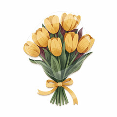 Obraz premium Bouquet of Yellow Tulip Flowers.