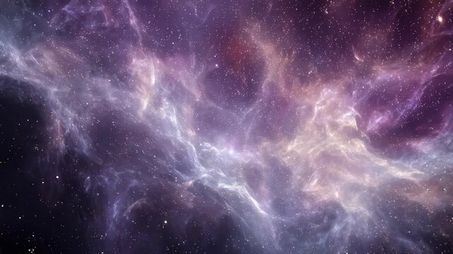 Stunning cosmic nebula with swirling purple and blue clouds of interstellar dust and gas, illuminated by distant stars. Deep space background perfect for science and fantasy themes