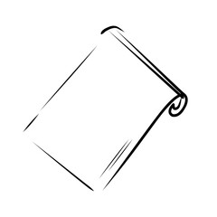 Naklejka premium Cute Paper Scroll Icon Flat Vector Illustration, Document Doodle Style