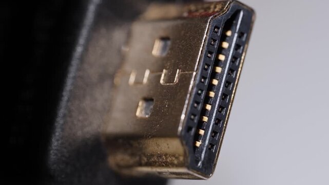 HDMI Cable Plug Backside Macro Close Up Technology Connection Detail