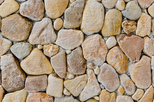 3d pebble stone wall texture. natural concept. abstract background river rock masonry for interior design. advertising for home decor. 3d render.
