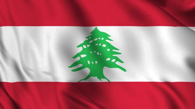 Animation of Lebanon flag waving in the wind, symbolizing endurance, cultural pride, and the nation&rsquo;s steadfast spirit rooted in the resilience of the cedar.