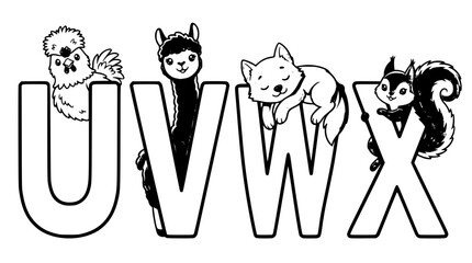 Obraz premium Cute animal alphabet letters with charming designs and characters