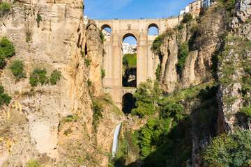 The Puente Nuevo bridge in El Tajo gorge in Ronda town in Spain