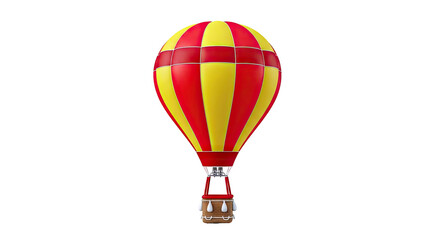 Naklejka premium Red and Yellow Striped Hot Air Balloon
