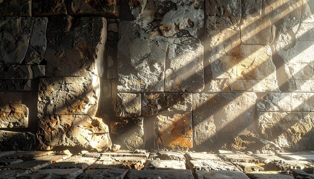 石壁 廃墟 牢獄 質感 陰影 輪郭 白黒 核心 境界 均衡 存在 静謐 刹那 永遠 閉塞 斜光 記憶 堆積 忘却 断片