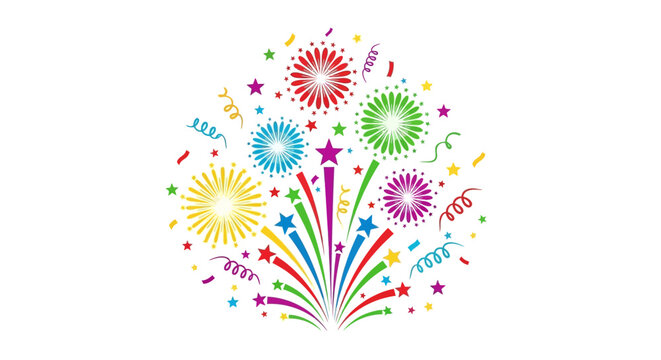 Colorful fireworks exploding in air.