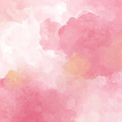 Fototapeta premium Abstract watercolor artwork in shades of pink, peach, and white, resembling clouds
