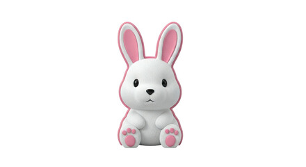Obraz premium Cute 3D White Rabbit with Pink Accents