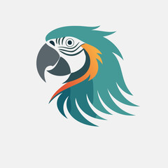 Fototapeta premium Stylized Parrot Head Icon Vector Graphic.