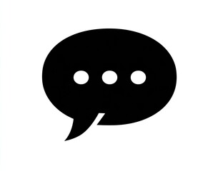 Fototapeta premium Black speech bubble with three dots, indicating a message or conversation on a white backdrop