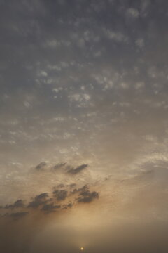 Dramatic sunset sky with colorful clouds at dusk. Nature background and texture - sky replacement