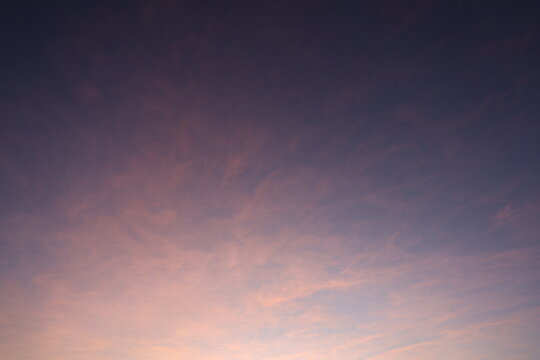 Dramatic sunset sky with colorful clouds at dusk. Nature background and texture - sky replacement