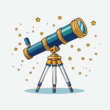 Telescope for Stargazing and Astronomical Observation with Stars.