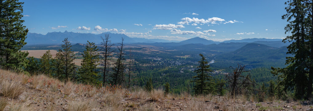 Panoramic view from Kimberley to the Rocky Mountains, BC, Canada