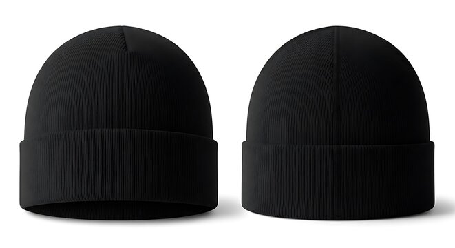 Mockup of a black color beanie