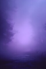 Obraz premium dark eerie background with deep purple fog and silhouetted trees