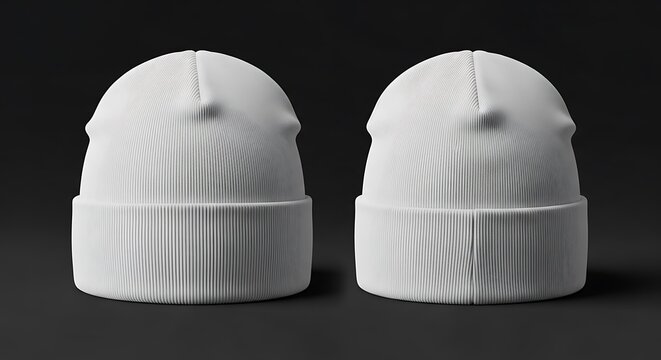 Mockup of a white color beanie