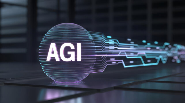 Artificial General Intelligence AGI Future Prediction Data Forecast Concept