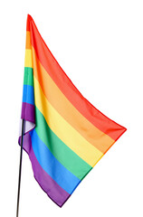 Fototapeta premium Waving LGBT flag on white background