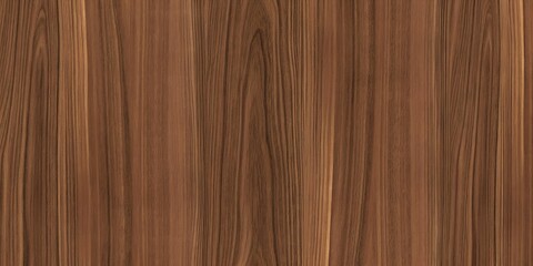 Fototapeta premium Natural rich walnut wood grain texture seamless background with vertical straight grain and warm deep brown veneer patterns