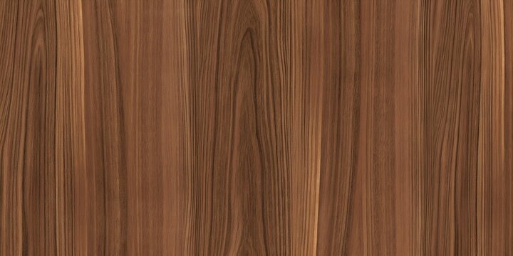 Natural rich walnut wood grain texture seamless background with vertical straight grain and warm deep brown veneer patterns