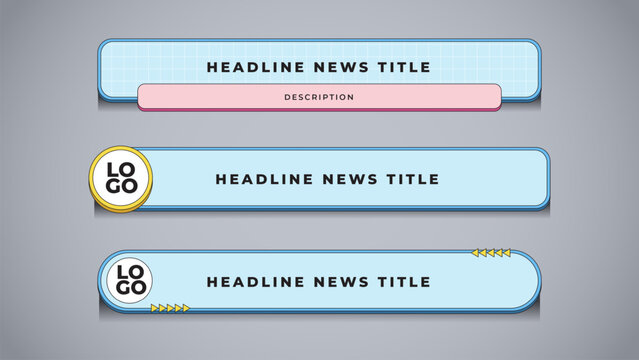 Broadcast lower third template with headline news bar for television and streaming overlay