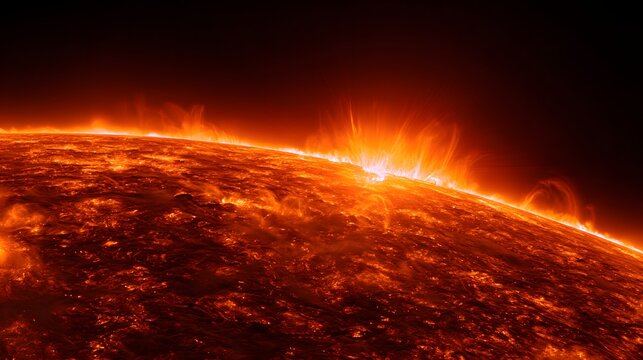 The Suns Fiery Surface Erupts with Intense Solar Flares.