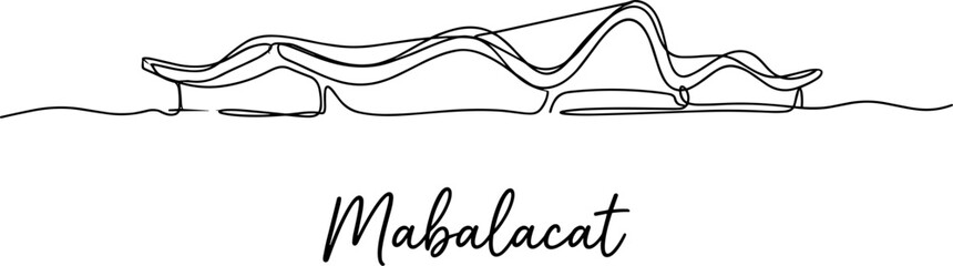 Obraz premium Minimalist Mabalacat Clark International Airport terminal skyline continuous line drawing vector illustration