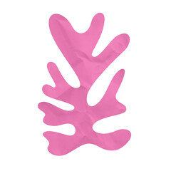Obraz premium Pink organic paper cutout coral shape isolated. Abstract art template.