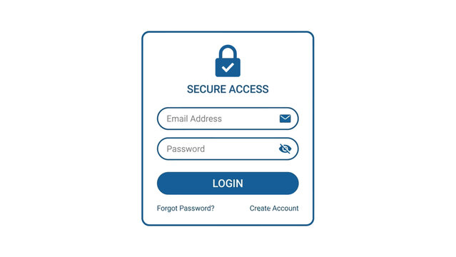 Secure login access control panel.